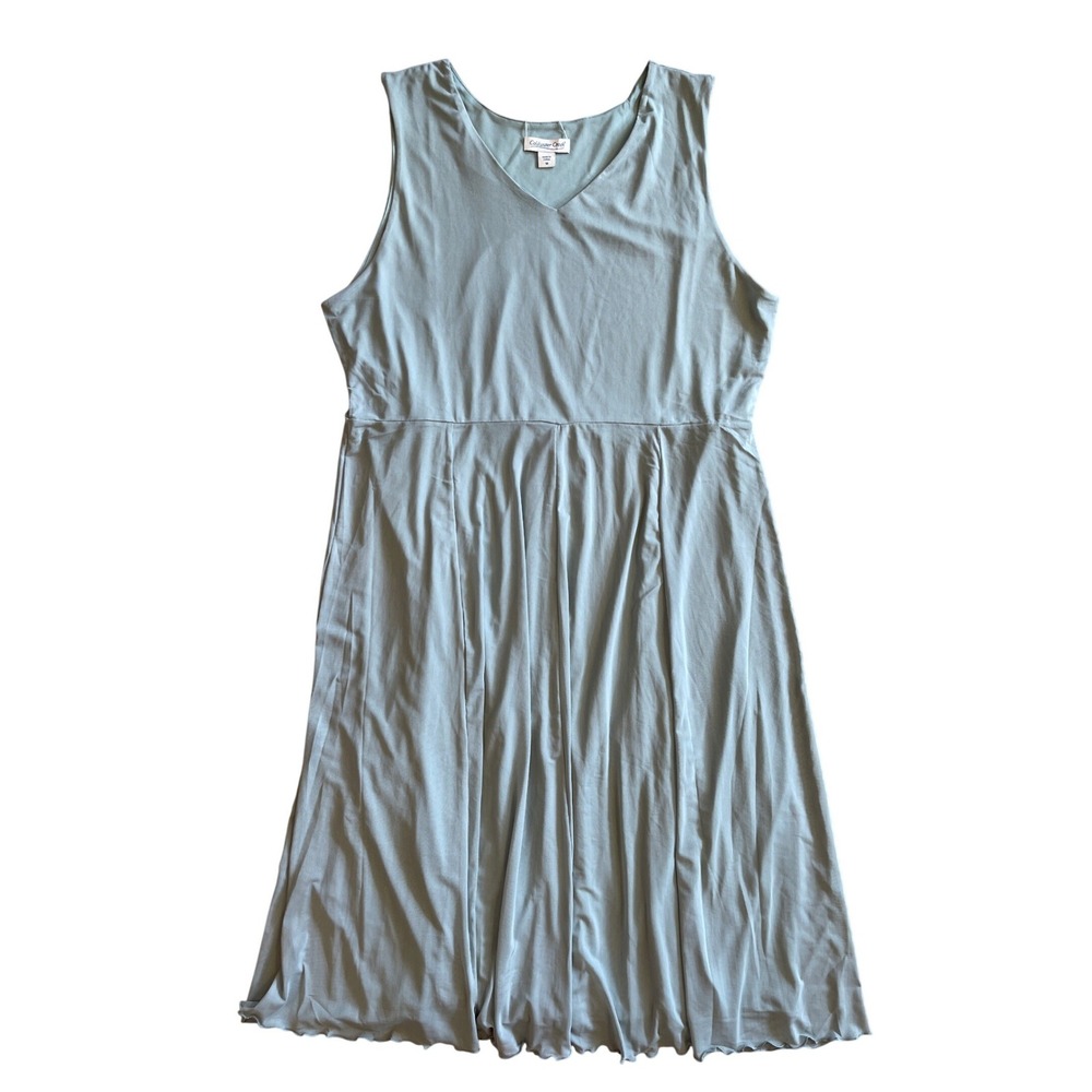 Coldwater Creek Time After Time Women's Dress Size 18 Plus V-Neck Midi Blue